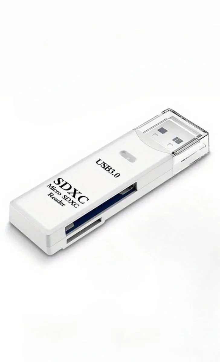 2-in-1 USB 3.0 Micro SD Card Reader 5Gbps - White 2 -in- 1 SD Card Reader To USB Adapter 