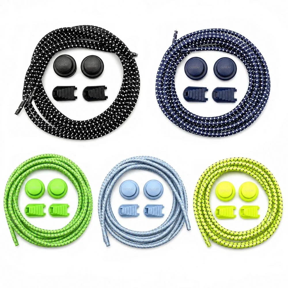 Elastic No Tie Shoe Laces For Adults-120cm, With Reflective Threads 5 Pairs
