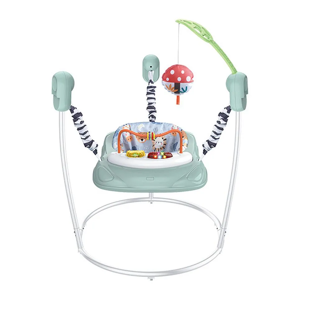 Baby's Swing Chair Plastic Baby Bouncer with Lights and Music for Jumping - Green