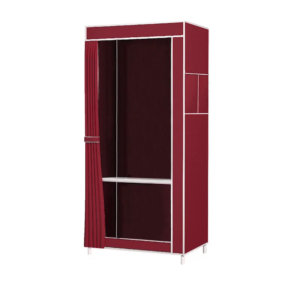 Dustproof Cloth Wardrobe Portable Closet Organizers, Clothing Storage - Red