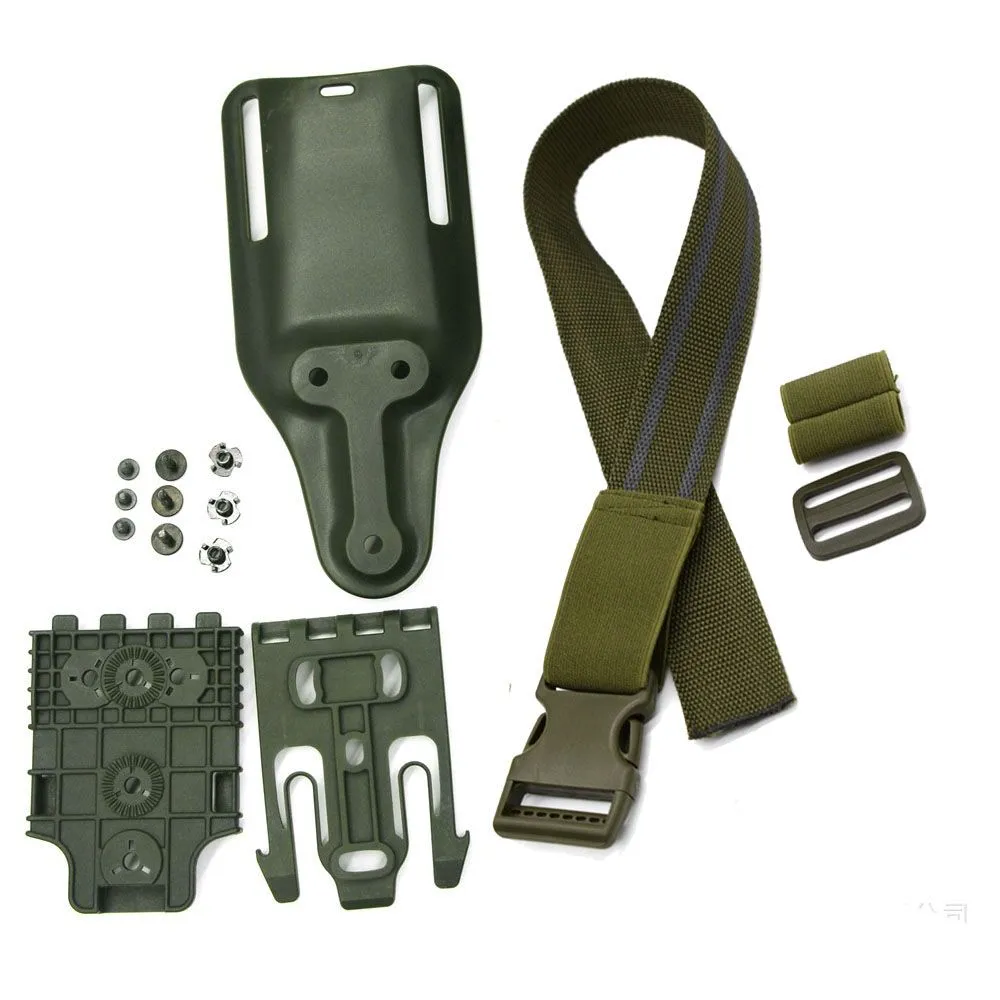 Tactical Drop Leg Band Strap Quick Locking System Set Gun Holster Adapter - Army Green