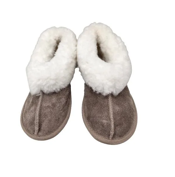 Snoogzzz Genuine Sheep Wool Slippers Unisex - Taupe Colour