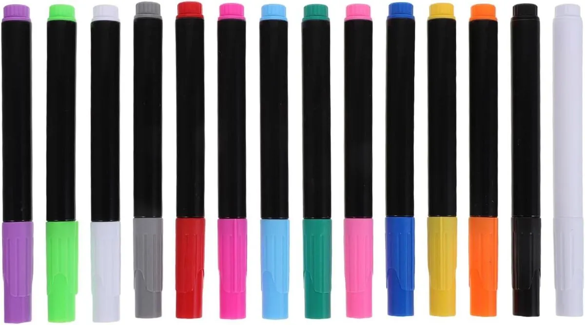 14 Pcs Erasable Chalk Marker: 14 Colors Erasable Chalk Marker Portable