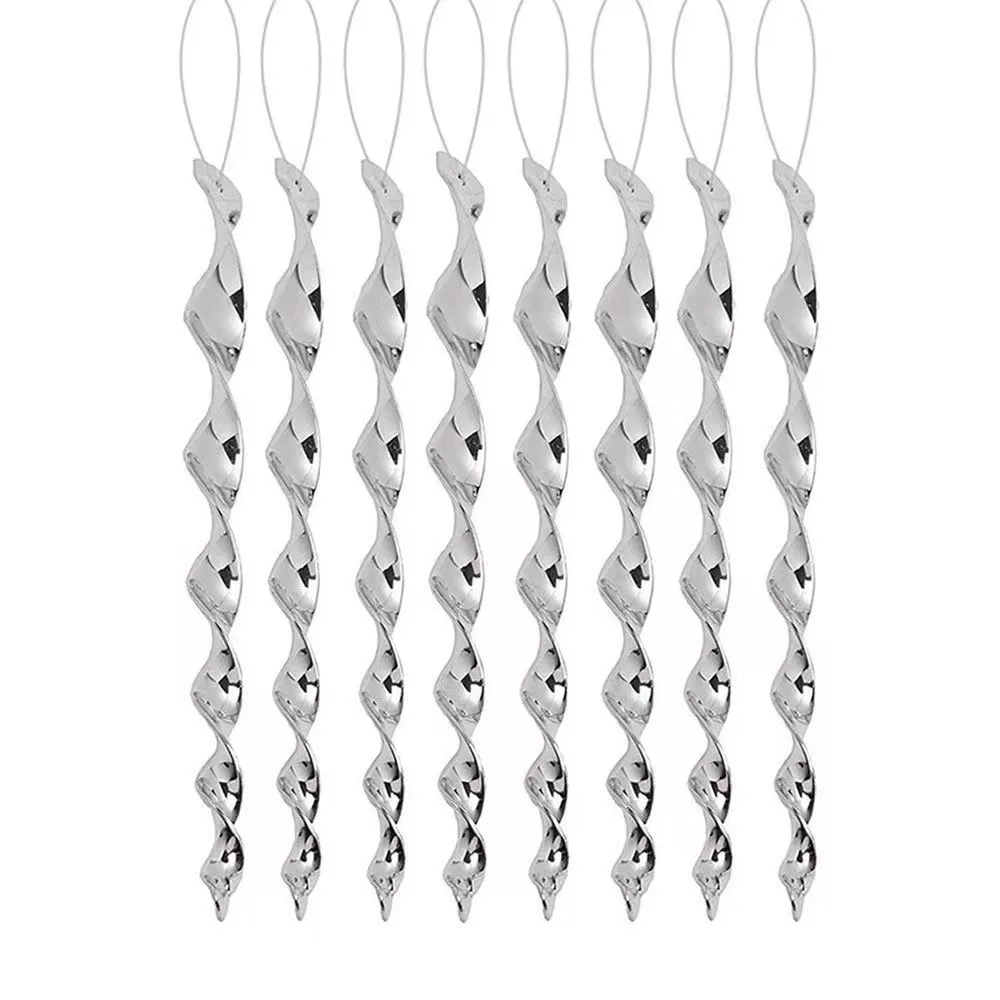 8Pcs Reflective Bird Repellers 30cm Silver Spiral Bird Deterrent for Garden