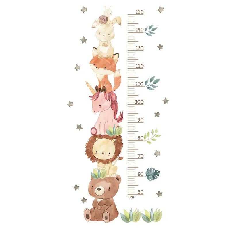 Cartoon Height Chart Measuring Kids Wall Stick For Baby Room - Animal BR57437 & BR62161