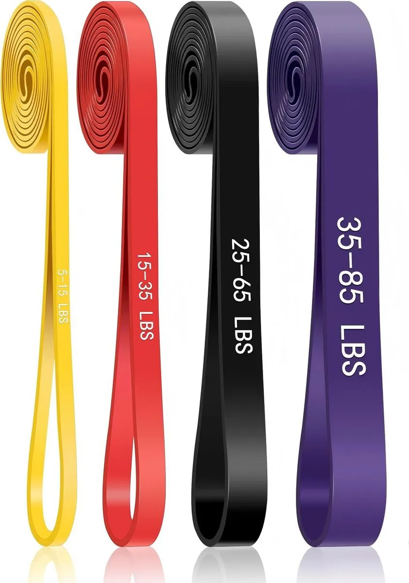 4 Pieces Fitness Pull-Up Resistance Bands, Pilates Stretching Bands