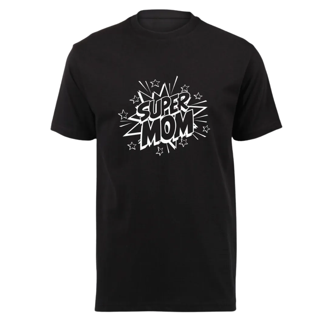 Adult Black Short Sleeve T-Shirt - Super Mom