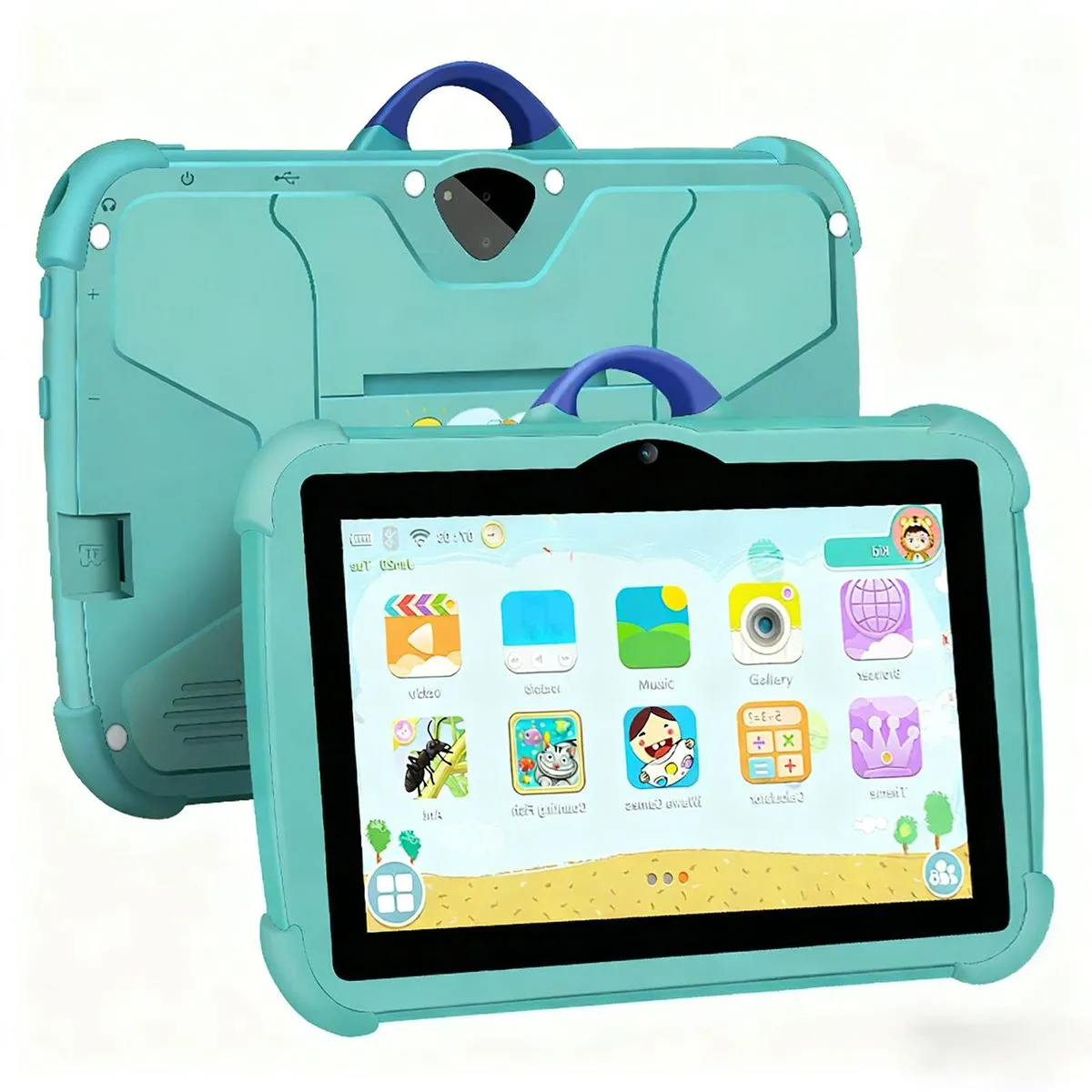 7" Kids Educational Smart Tablet Android 7.1 WiFi Dual Camera With Case - Blue