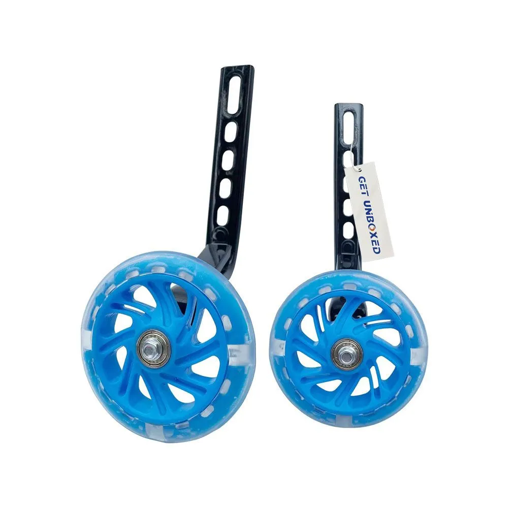 GET UNBOXED Bike Training Wheels Flash Mute Big Wheel 12-20 inch Bicycle - Blue
