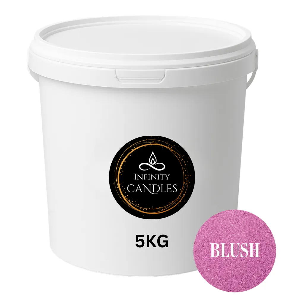 5kg Coloured Sand Candle Wax - No Melt, Unscented - Bonus 80 Candle Wicks - BLUSH