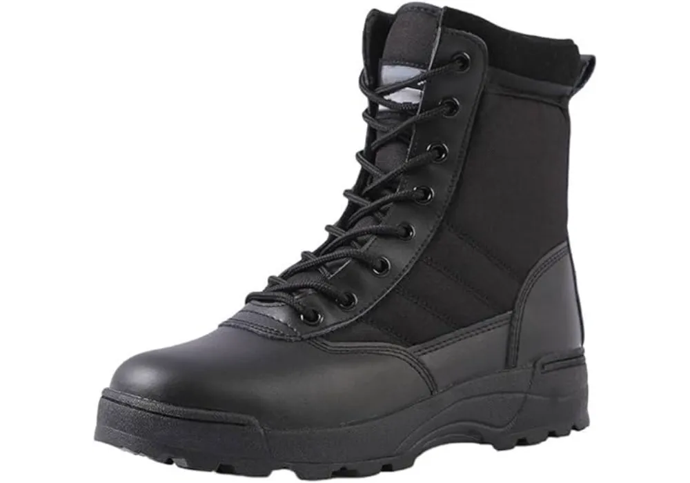 Men's Outdoor Waterproof Leather Lace Up Hiking Boots