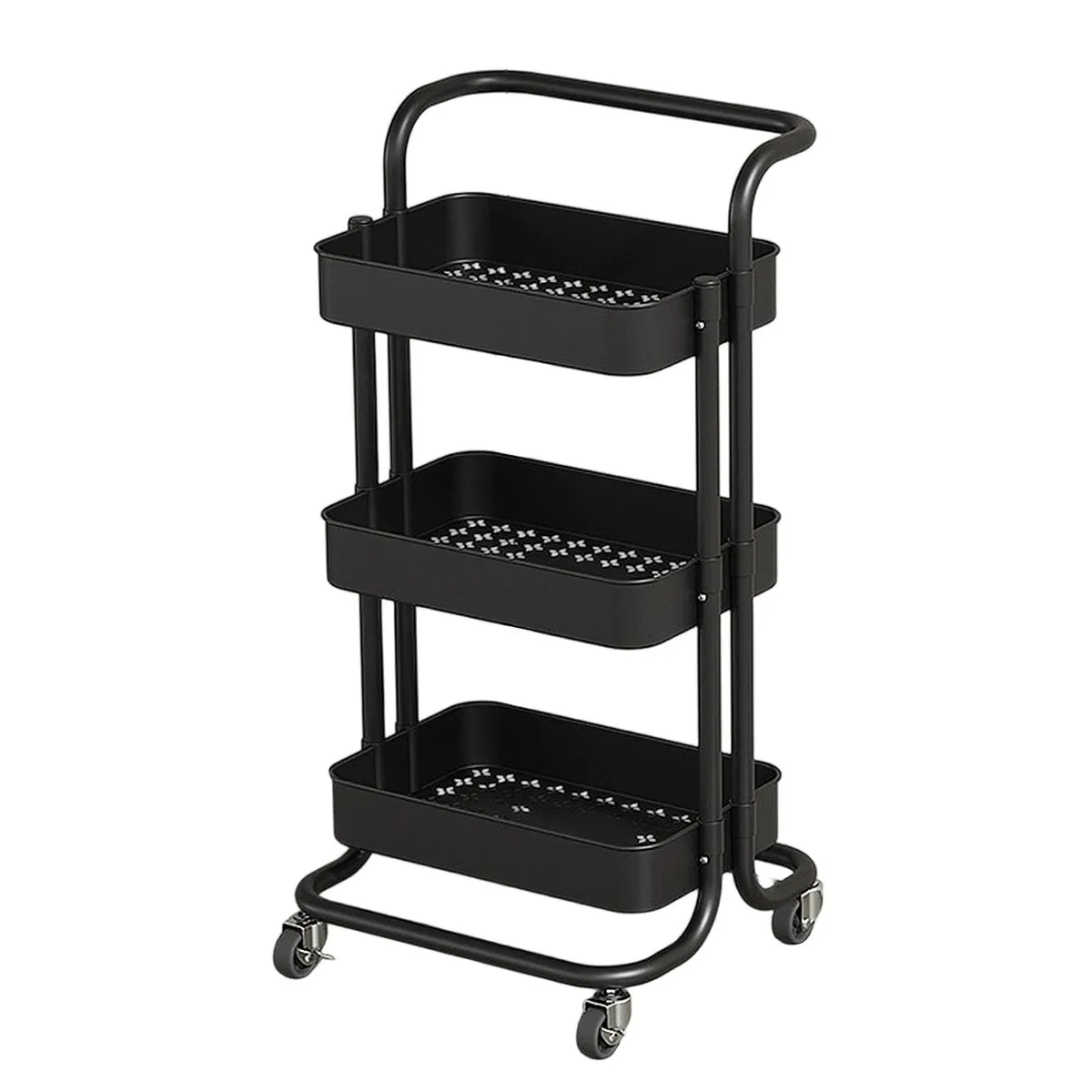 3 Tier Rolling Utility Cart Multifunction Storage Trolley