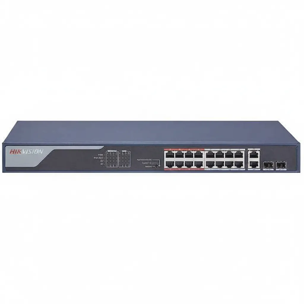Hikvision 16-Port Managed PoE+ Ethernet Switch with 2 Gigabit Uplinks