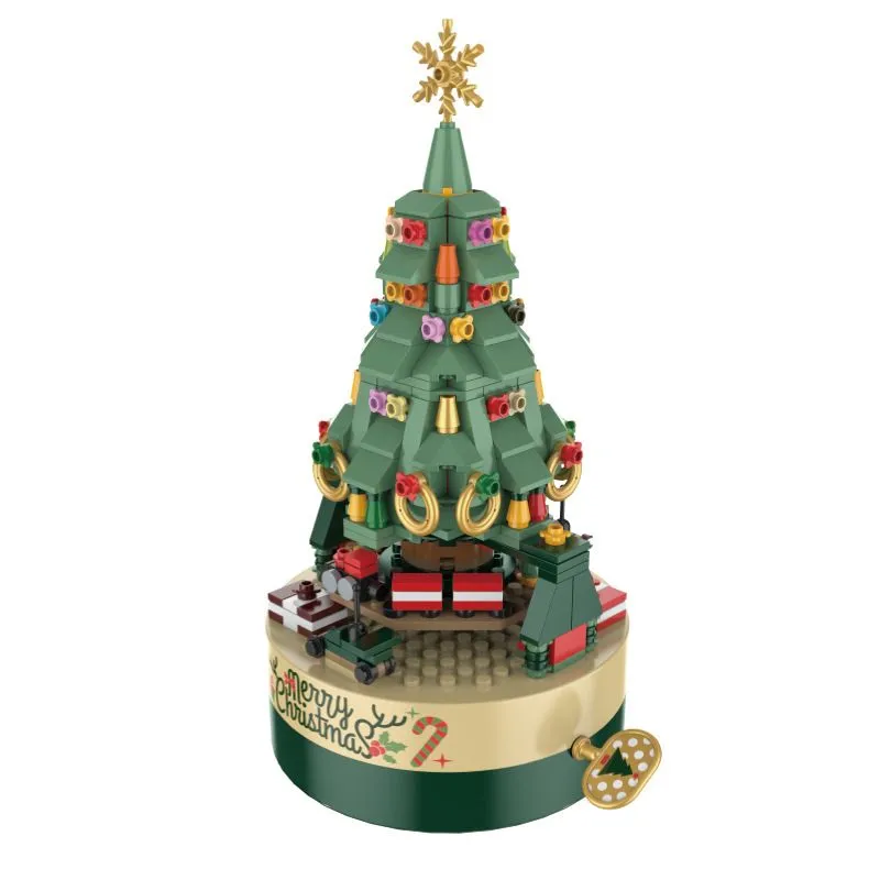ZELTRYN Rotating Christmas Tree Brick Music Box
