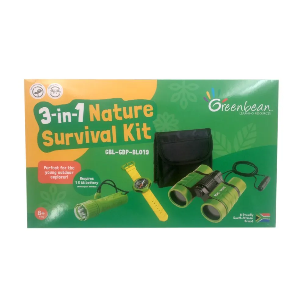 Greenbean 3-in-1 Nature Survival Kit: Binocular with Lanyard & Compass