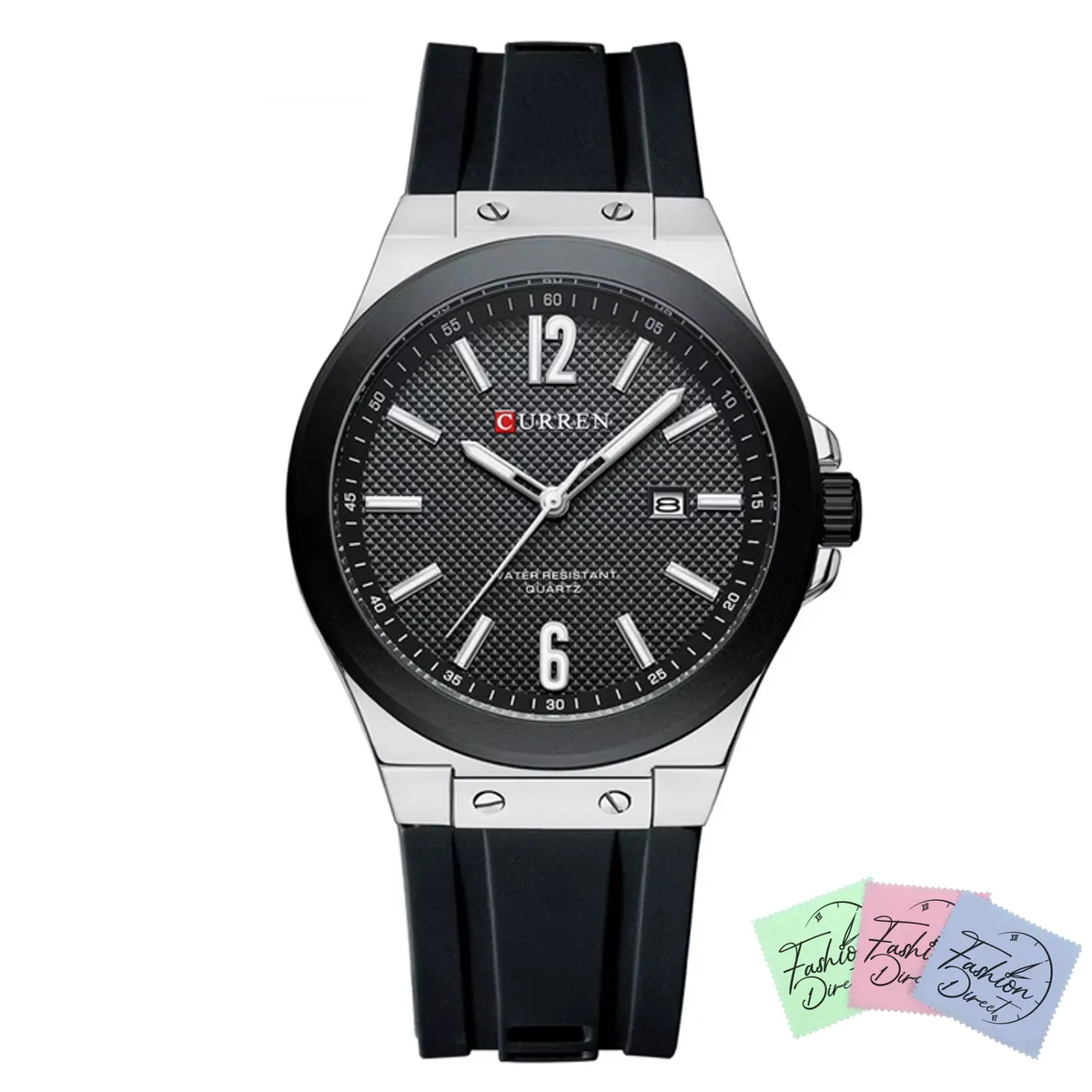 Curren - Men Silicone Strap Leisure Classic Watch - Black