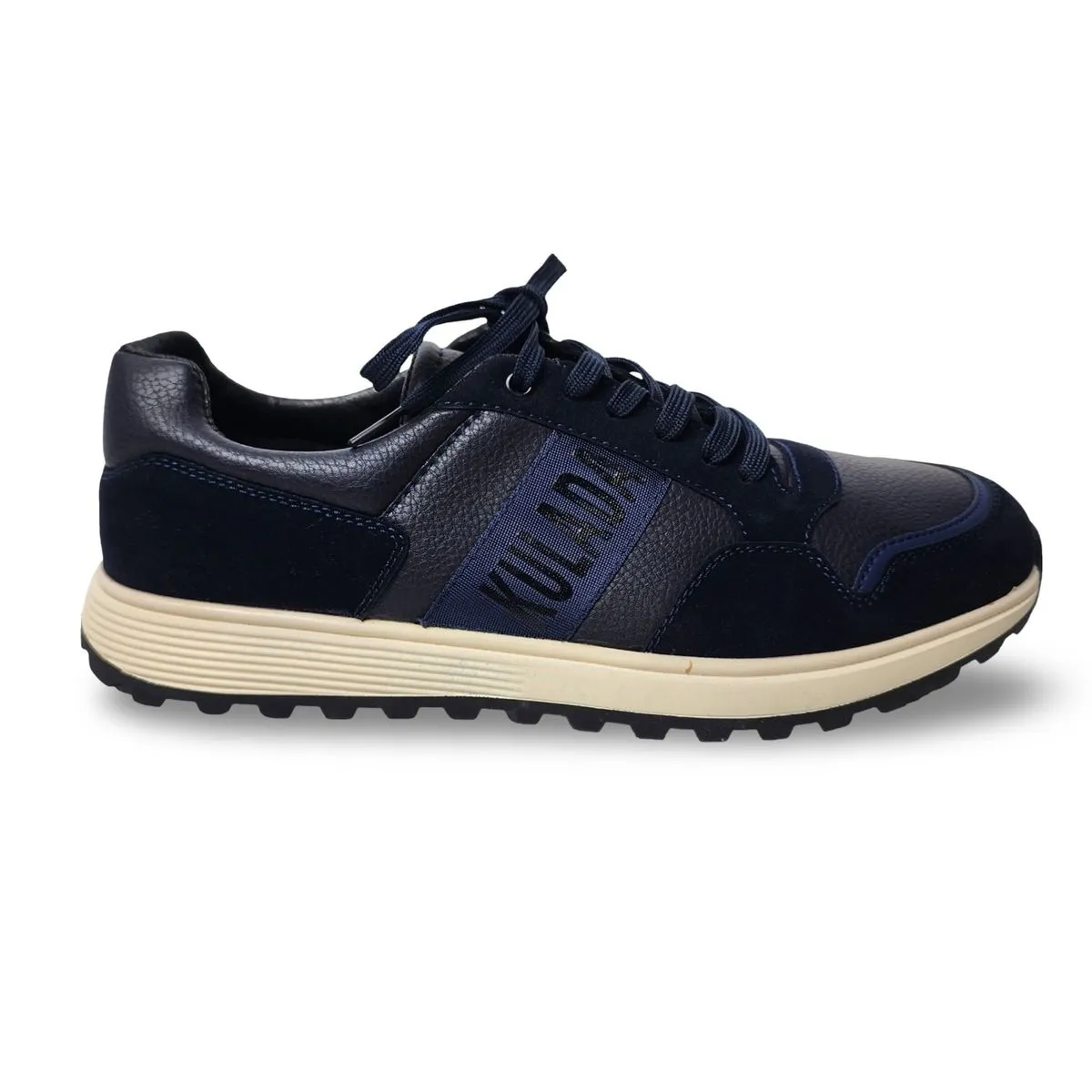 Men's Navy Blue Casual Sneakers - Lace-Up Walking Shoes Cushioned Sole