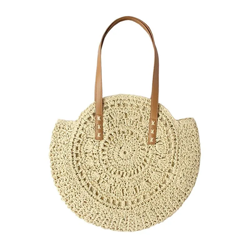 Hollow Out Straw Woven Beach Shoulder Bag