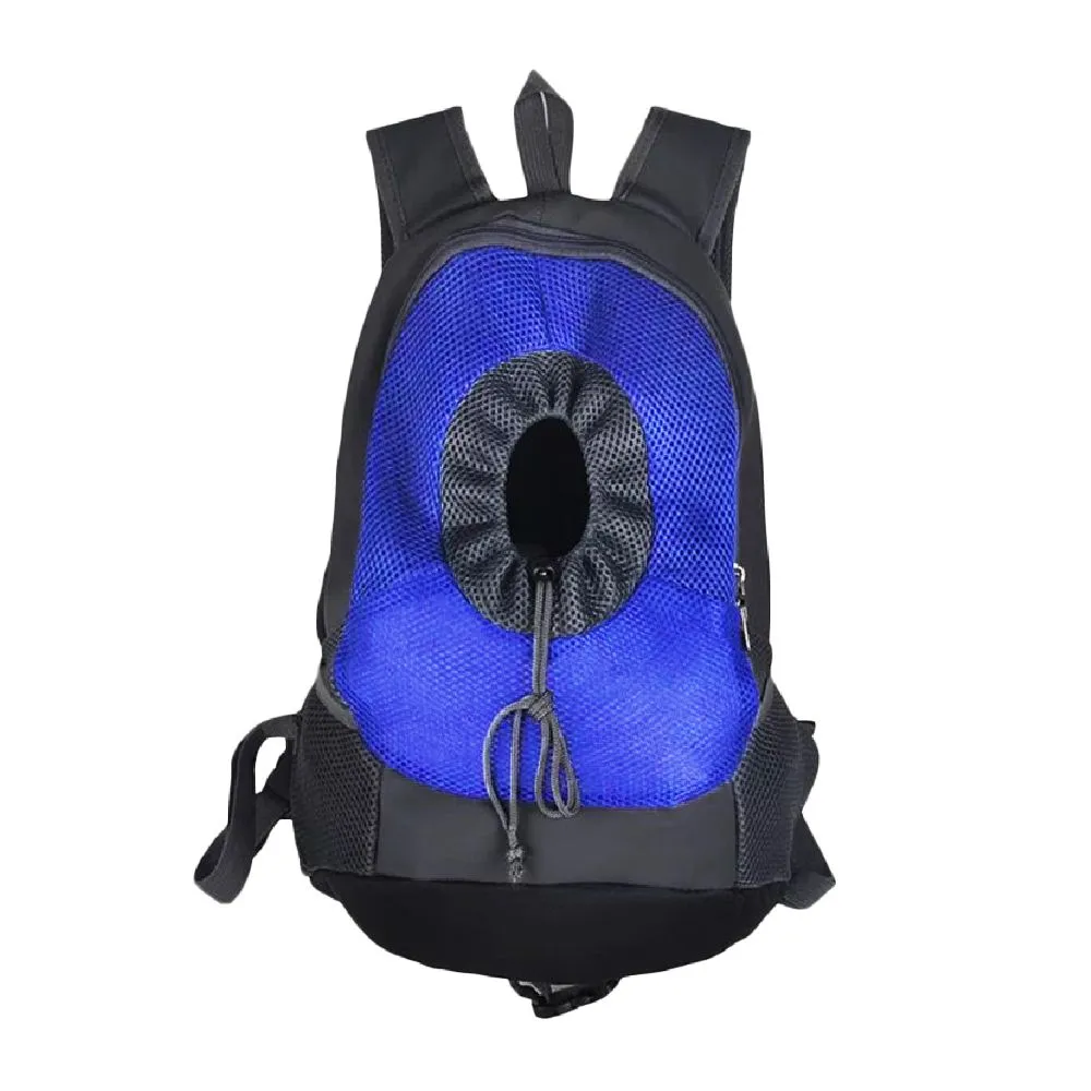 Pets Carrier Bag / Dogs and Cats Travel Backpack Carrier - Blue & Black