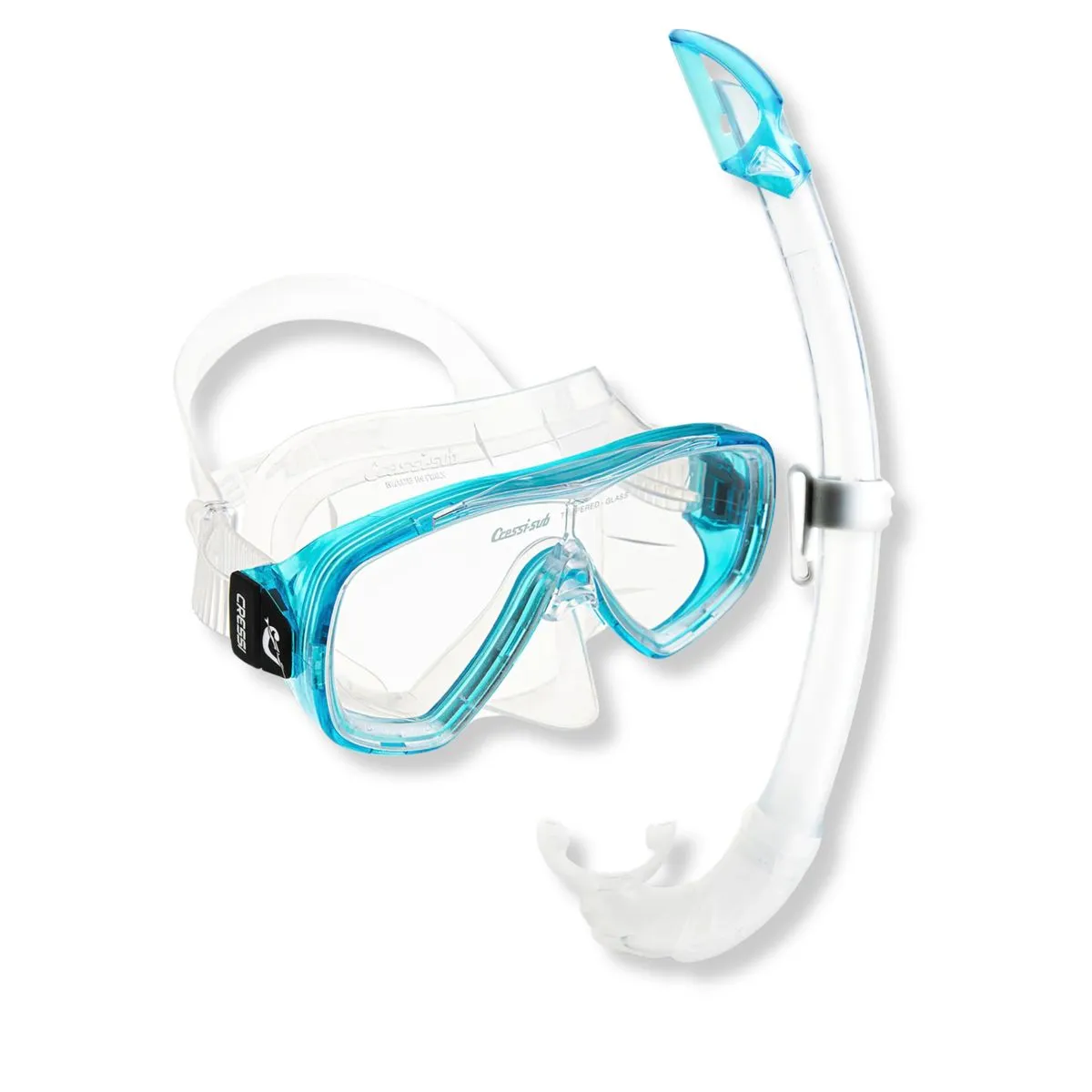 Snorkel Mask Set - Adult Onda Mask & Mexico Snorkel Combo | Cressi - Aquamarine