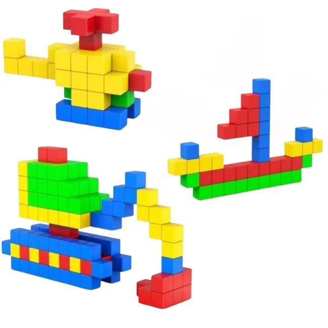 Magnetic Blocks Build 3D Space Set - Educational STEM Cube Toy for Kids - 50pcs