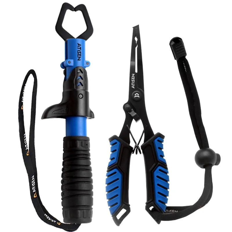 Outdoor Fishing Pliers Set Multifunctional Stainless Steel Fish Gripper - Blue