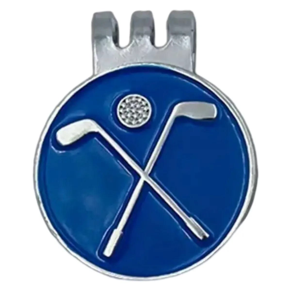 Magnetic Golf Hat Clip with Removable Ball Marker - Golf Clubs & Ball - Blue