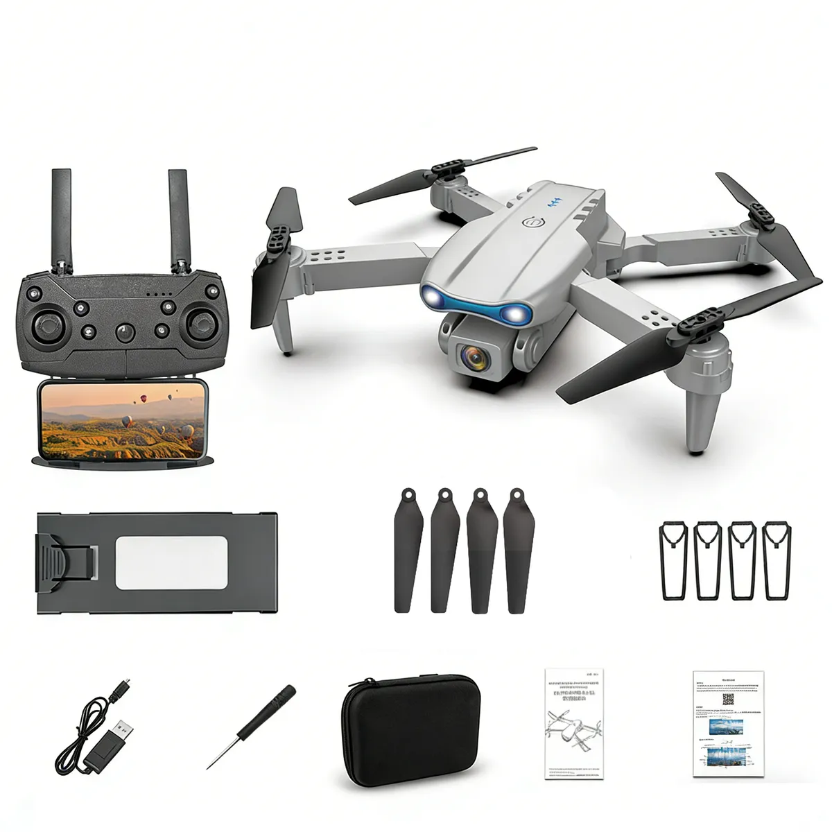 Foldable 4K Dual-Camera Drone 50x Zoom, Gesture Control, 30-Min Flight Time