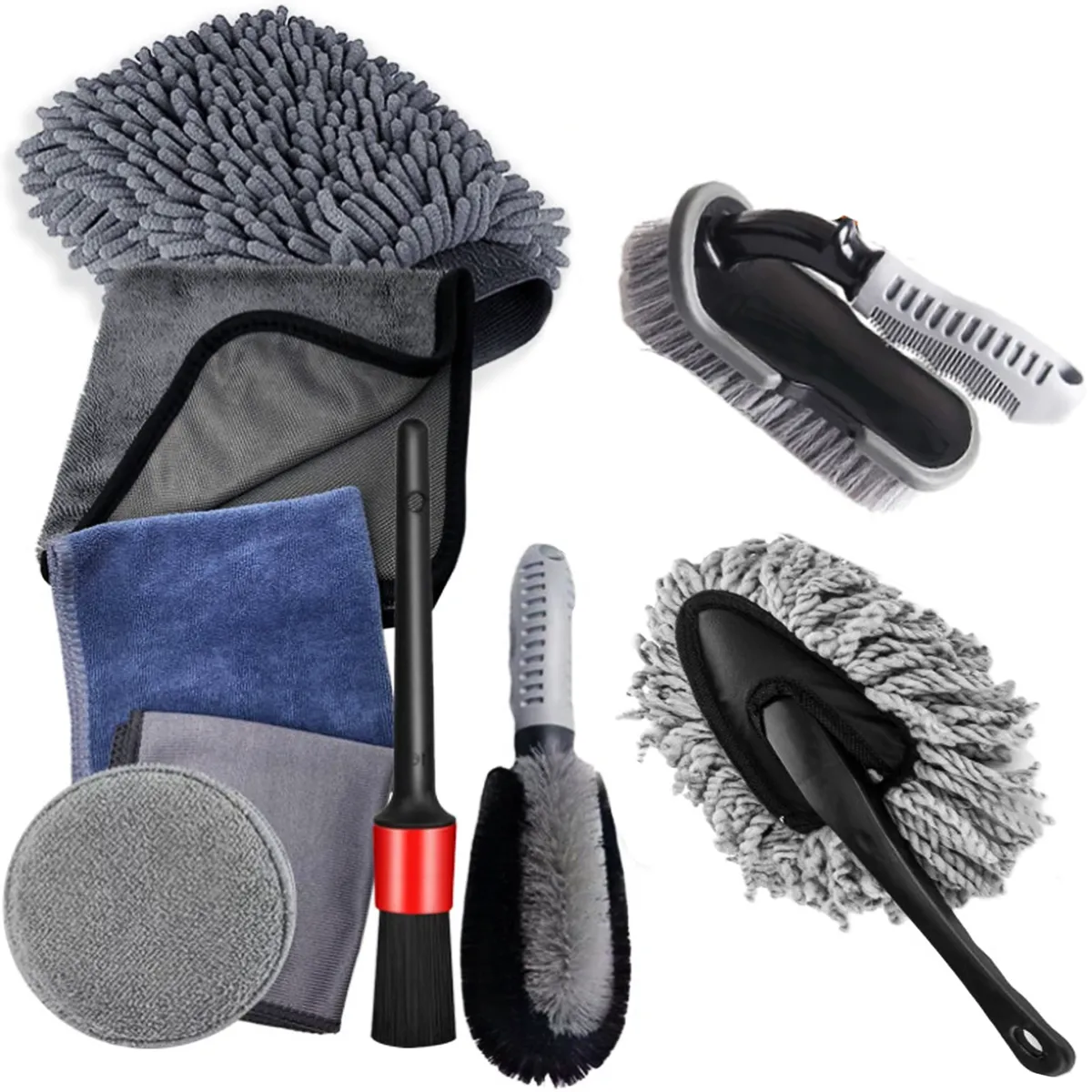 Car Detailing Brushes Set Car Cleaning Kit - 9 Piece - A