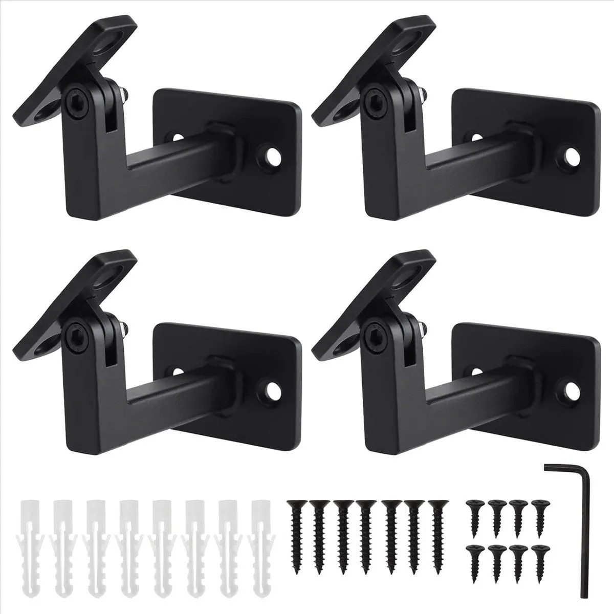 4 Pack Adjustable Handrail Brackets Stair Railing Brackets