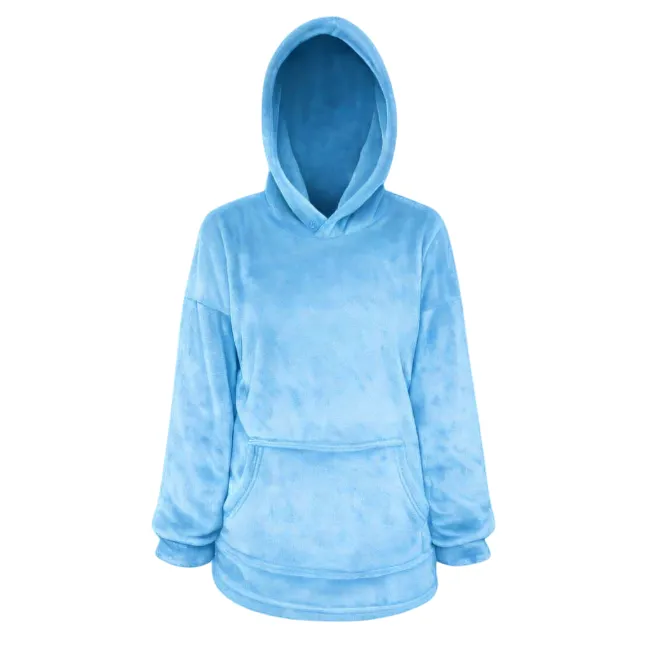 Baby/Toddler-Oversized fleece Hoodie with front pocket - Baby Blue
