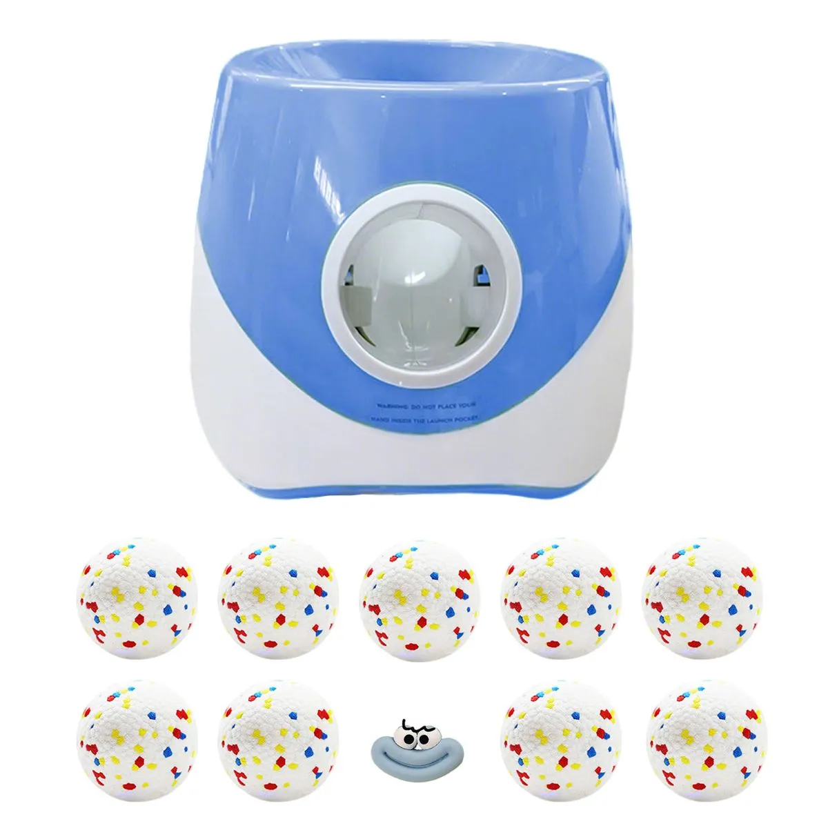 9-Ball Interactive Automatic Dog Ball Launcher,Automatic Pitching Machine - Blue