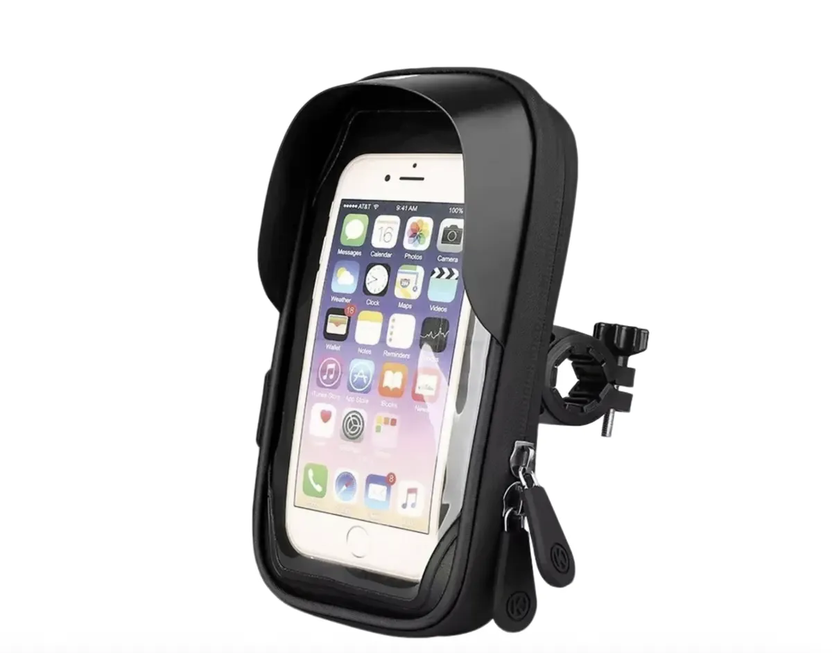 Bicycle Motorcycle GPS Navigation Holder Waterproof Mobile Phone Bracket - Black