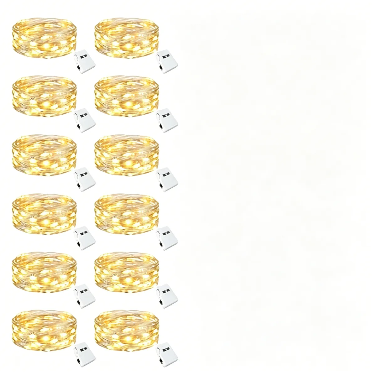 12-Pack Battery-Operated Fairy Lights with 3 Lighting Modes