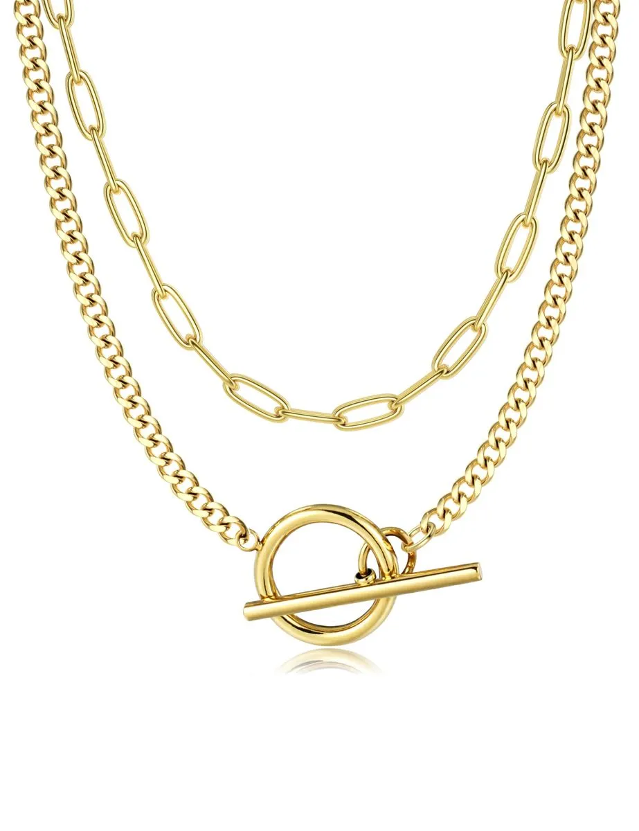 Gold Necklaces for Women Layered 14K Gold Plated Necklace Set - Gold
