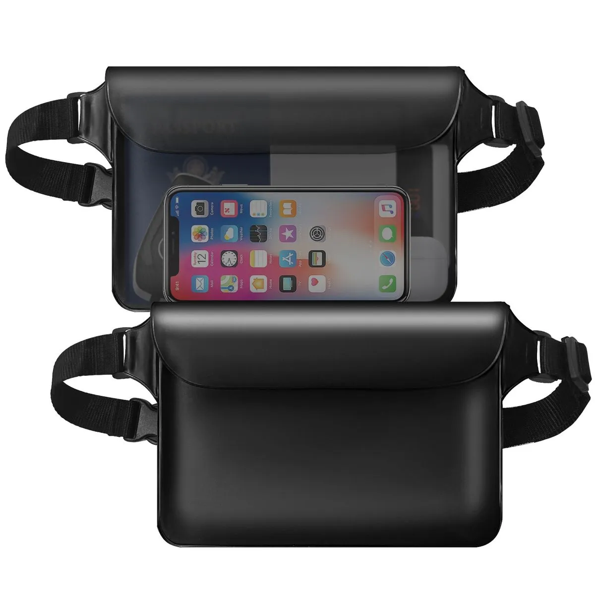 2 Waterproof Fanny Packs Boating Waterproof Waist Bags Phone Pouch Cases