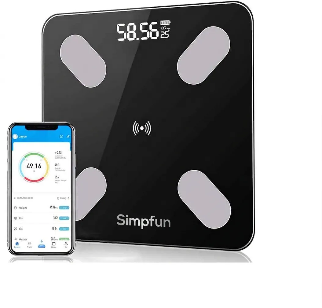 ElecTrek Scales for Body Weight and Fat, Digital Scale with Led Display - Black
