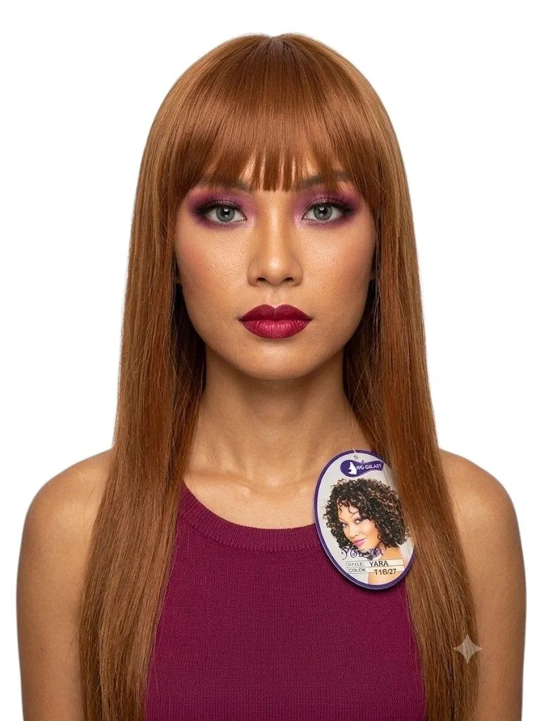 Long Straight Synthetic Wig With Fringe-Tracy-#30