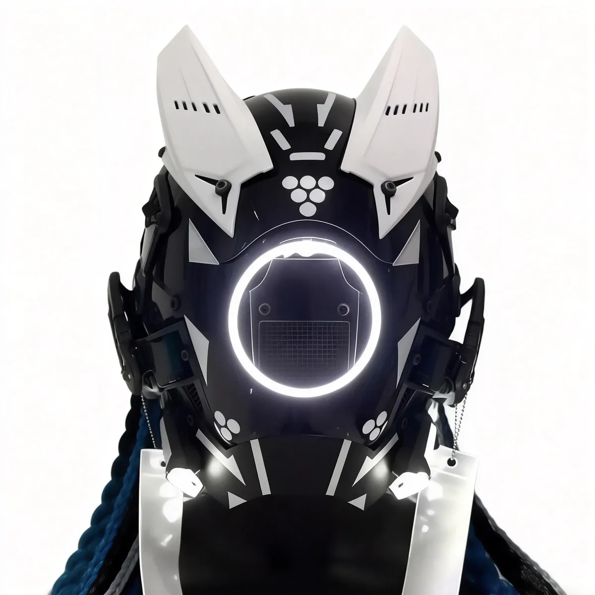 Cyberpunk Style Illuminated Mecha Helmet, Gundam-Inspired DIY Adjustable