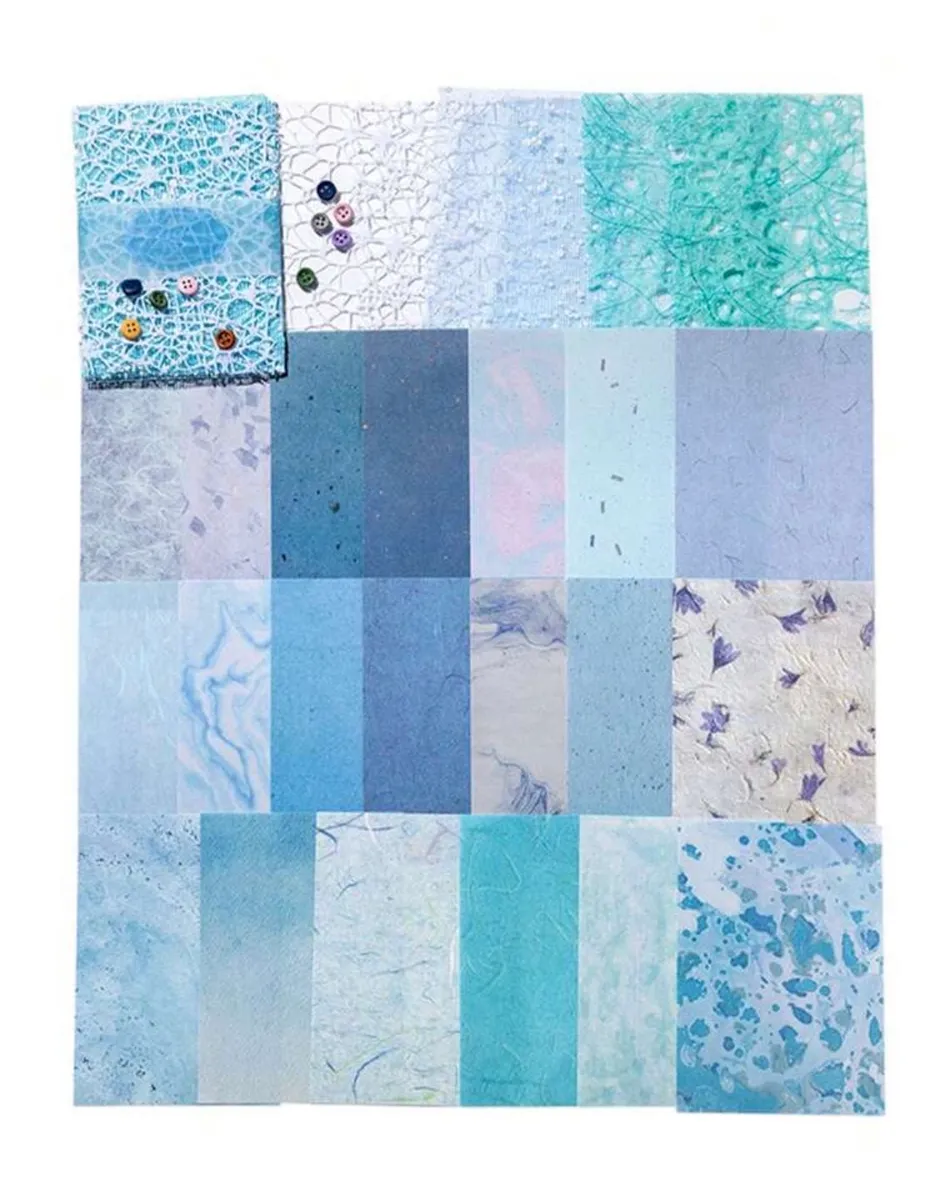 Scrapbook Texture Paper 26 Sheets - Blue