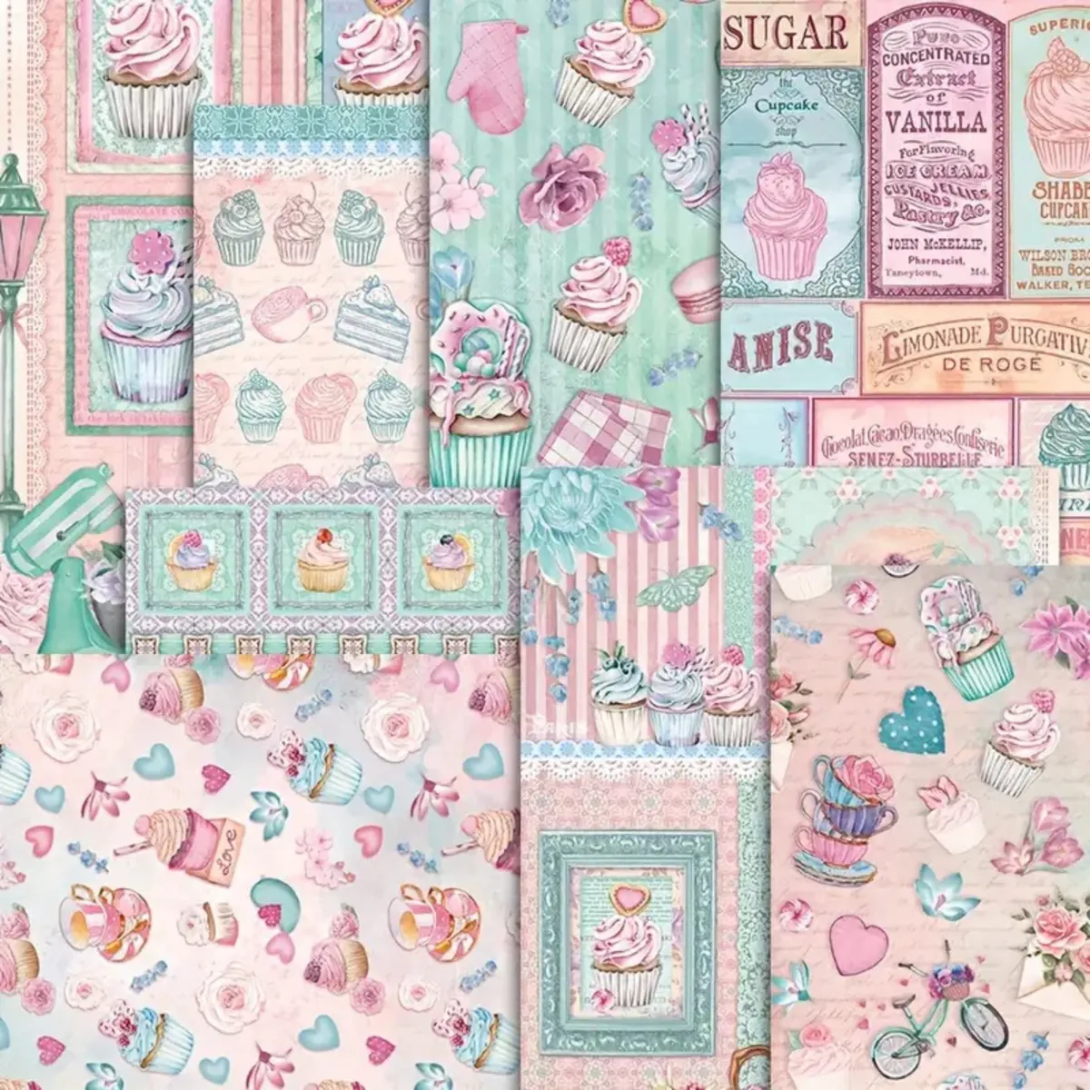 Shabby Cupcake Scrapbooking Paper Pack
