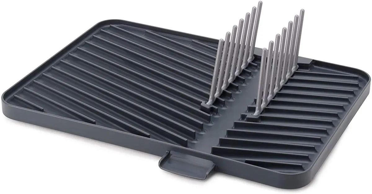 One-size Flip-Up Drain Board with Foldable Dish Rack