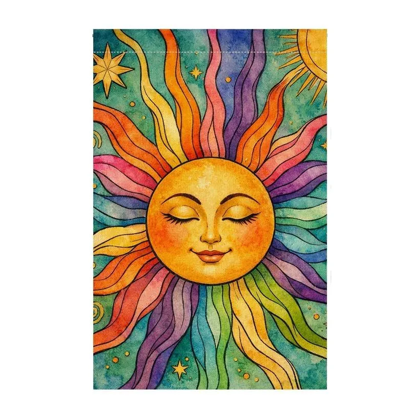 Rainbow Sun Garden Flag - Summer Yard Decoration