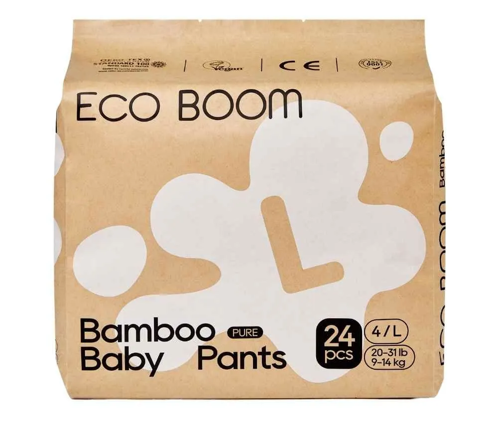 Eco Boom Joy Biodegradable Bamboo Pull Up Pants - Large 24 Pack