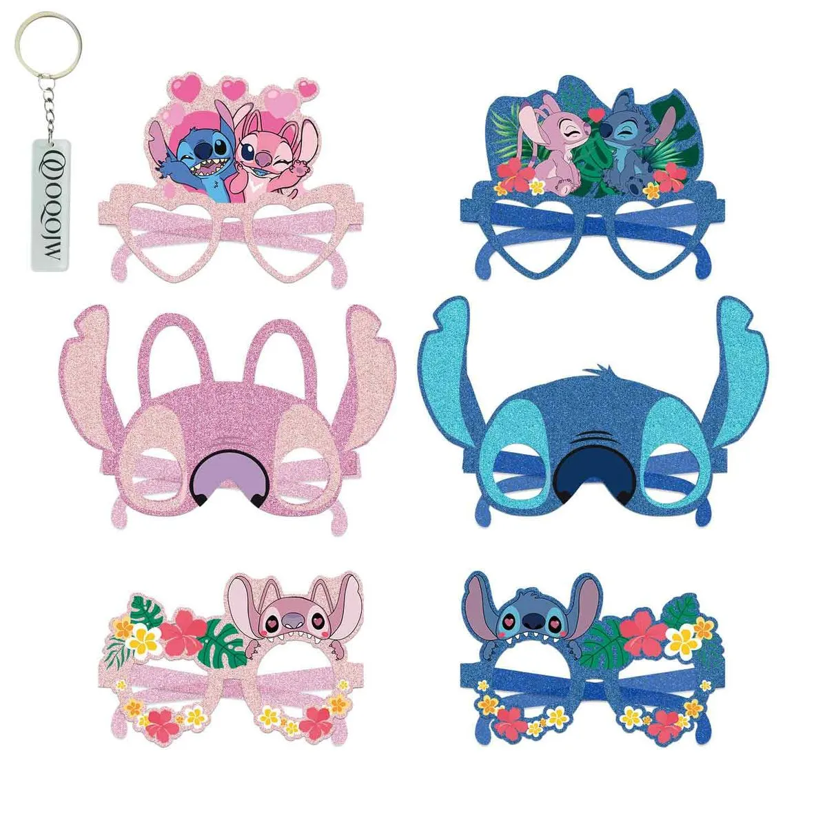 OQOJW 12 Pieces Stitch Party Set, Cosplay Party Decorative Glasses