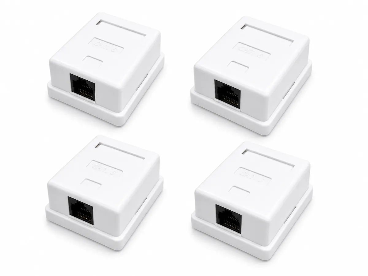 LZ Cat6 RJ45 Single Surface Mount Box 4-piece Pack