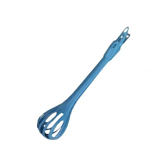 Multifunctional Egg Beater Whisk Milk Pasta Tongs Food Clips Mixer Manual - Blue