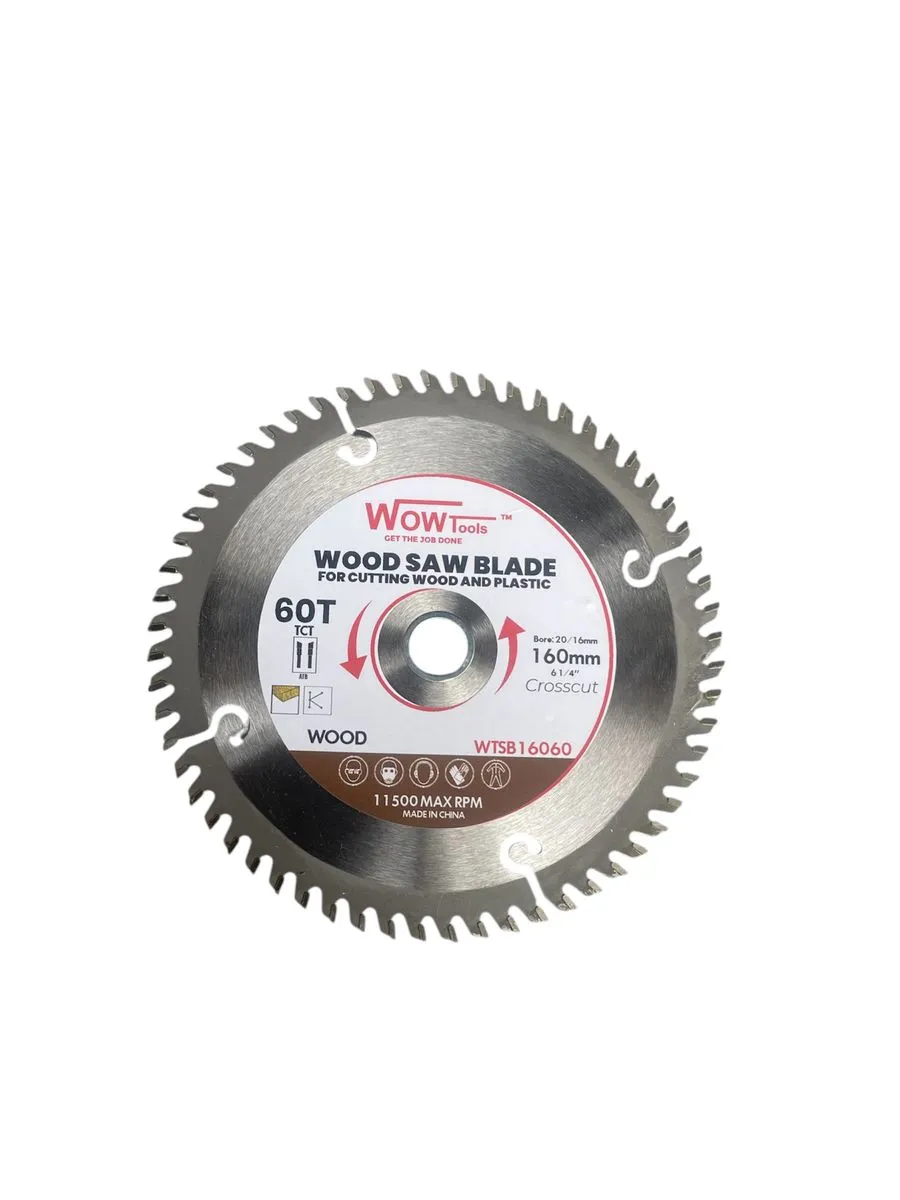 WowTools Circular Saw Blade 160mm 60-Teeth TCT For Wood