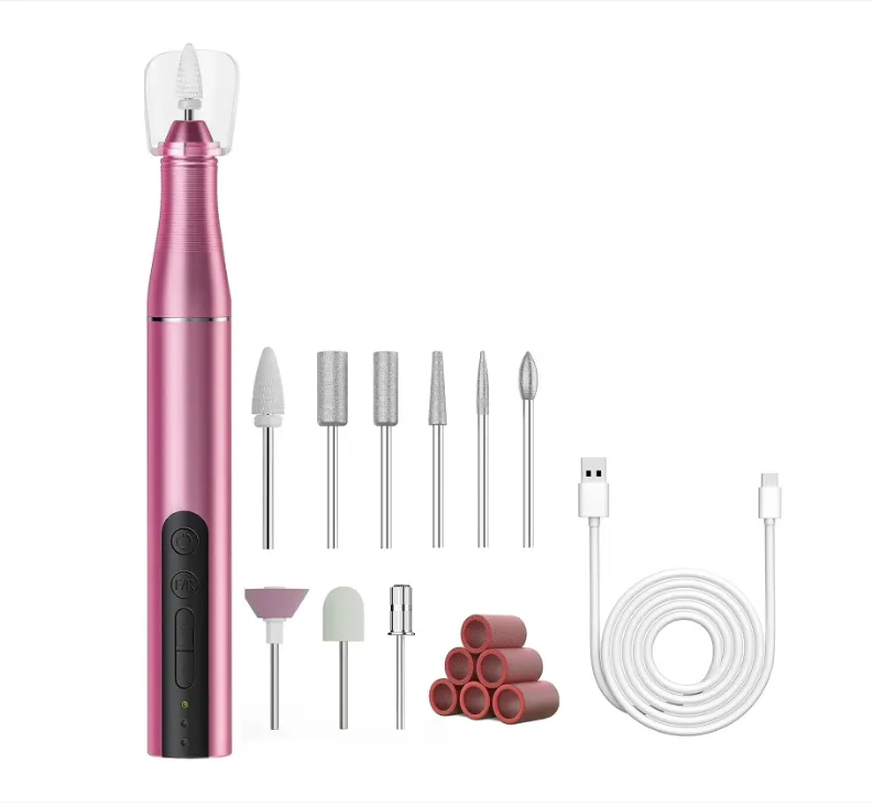 Electric Nail Drill, Complete Care Set, Pink - Pink