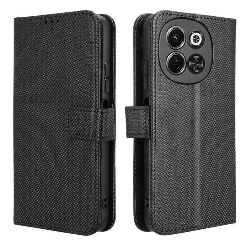 Flip Cases For Tecno Spark 30 5G Magnetic Buckle Shockproof Wallet Cover - Black